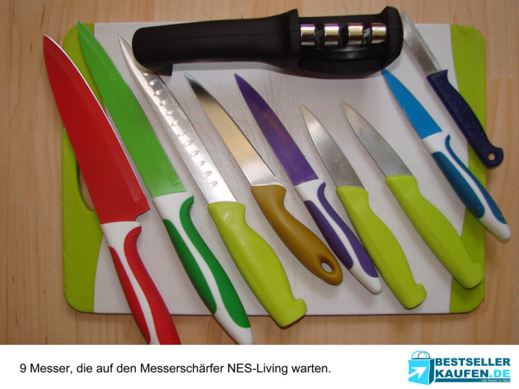 Messerschärfer mit 9 Messern im Test